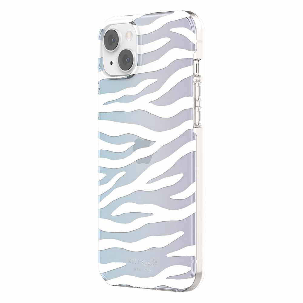 Protective Hardshell Case White Zebra/Iridescent Film/Pearl Foil for iPhone  14 Plus